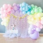 Party Propz Pastel Birthday Decorations Kit WIth Net Curtains -58 Pcs