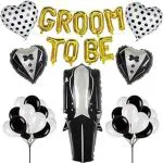 Toyxe Multicolor Groom To Be Letter Foil Balloon, Heart Foil Balloon, Groom Dress Foil Balloon, Latex Balloons Combo