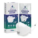 Careview Anti Pollution Fender Premium N95 Mask(Fish Mask), Ear Loop Style (White, Pack of 10), Protective Fold Flat N95 Mask with 6 Layers Filtration, Certified by DRDO & ISI (BIS)