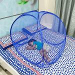 SILVER SHINE Polyester Washable Foldable Baby Mosquito Net Tent for Blue Color