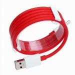 SELFOON Dash/Warp Type C Data Sync Fast Charging Cable Compatible with Oneplus Mobiles & All C Type Devices (Red and White)