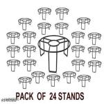 EPIC Round Gamla Stand Iron | Indoor, Outdoor Home, Garden, Balcony, Living Room Planter Stand, Flower Pot Stand, Plant Container Set | Pack of 24