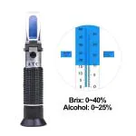 Real Instruments 0-40% Brix 0-25% Alcohol Dual Scale Refractometer Winemakers Grape Wine Tester Manual Handheld Refractometer