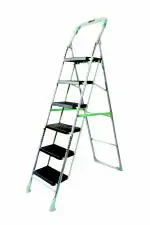 DPH 6 Step Ladder, Foldable, Heavy duty, Multipurpose Step Ladder, Durable, Home Anti Non Skid Indoor Outdoor Use, Steel, Plastic Ladder  (With Platform, Hand Rail)