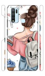 YAPZONE | Designer Back Case Cover for Vivo Y50 / Y30 | Cool Girl with Books and Bag |