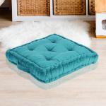 Faburaa Cabana Floor Sitting Box Square Cushions for Living Room (Blue, Size - 16 X 16 Cm)