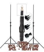 VTS Combo of Umbrella Flash Light Stand for Photography Set of 2 with Heavy Carry Bag Case