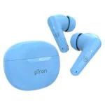pTron Basspods Mojo TWS Earbuds with Stereo Sound, 34Hrs Playtime, Stereo Calls, Bluetooth V5.3 Headphones with Quick Pairing, Touch Control, Voice Assistant, Type C Charging & IPX4 Water Resistant (Light Blue)