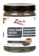 Zarlin Raw Unroasted Chia Seeds with Omega 3 and Zinc for health benefits 500gm
