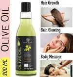 GLOW OCEAN - GLOW EVERYDAY 100 Pure & Extra Virgin Olive Oil for Skin Glow, Body Massage & Hair Growth Hair Oil (200 ml)