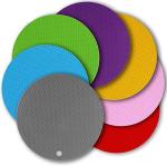 Dezicon Ecom Multicolor Silicone Round Hot Pot Coasters (Pack Of 3)