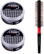 Buy Tya Round Hair Brush With Imported Styling Wax - 150 Gm (Set Of 3)