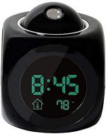NXZ Plastic Lcd Talking Digital Alarm Clock With Projector Time Display Watch And Talking Feature And Led Back Light (Black)