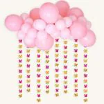 SPECIALYOU.IN Pack of 40 items of Pastel Pink Balloons with hanging paper Butterflies for birthday |wedding|anniversary|baby Shower |engagement|welcome home|room decor |wall decoration