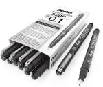 Pentel Pointliner Drawing Pen | Durable Tip & Acid Free Ink | Water And Fade Resistant Pigment Ink | Black (12, 0.1)