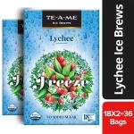 TE-A-ME Freeze Lychee Iced Infusion Tea, 36 Pyramid Infusion Tea Bags (Pack of 2 Boxes - 2 X 18 Tea Bags) | Ice Brews | Cold Brew | Flavoured Infusion Ice Tea | Ice Tea