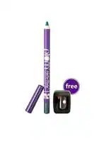 Plum 2-in-1 Eyeliner And Kajal Gemstone Green with Free Sharpener, Smudge-Proof, Water-Proof - 1.2 g (Pack Of 2)