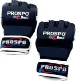 PROSPO Combat MMA Gloves with Thumb (Black - 1 Pair)