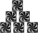 FUTURONICS Pack of 6 DC 12V Cooling Fan for DIY Incubator Cabinet & PC Case 3 inch Cooling Cooler (Black)