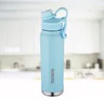 Borosil Hydra Sportsip 710 ml Stainless Steel Vacuum Insulated Flask Water Bottle, Light Blue