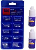 GOLD MAX Artificial Nails Set with Glue (Pack of 100)