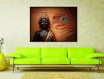 Divinedesigns Multicolor Vinyl Gautam Buddha Wall Sticker