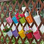 Appeasy Railing Round Planter (Multicolor) 4pcs