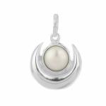 Shiv Ram Jyotish Kendra Round Natural Pearl Silver Pendant 4 Carats For Men women Girl & Boy