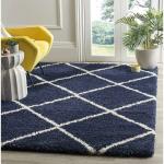 Shopgallery Modern Quality Anti-Skid Carpet/Trending Design Hand Woven Fluffy Rug Runner/Mats For Bedroom/Dinning Hall/Living Room (6X9, Blue Ivory B)