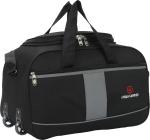 Urban Carrier Black, Silver polyester Waterproof Strolley Duffel Bag, 65 L