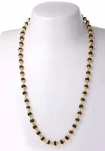 Vridaann Shree Vaidik Men and Women Gold Plated Wood Tulsi Mala Necklace