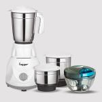 Fogger Diamond 500 W Mixer Grinder (3 Jars, White) & 450 ML Handy Chopper (Blue)
