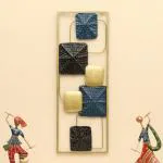 vedas Multicolour Metal Rectangular Marcel Abstract Wall Frame, Wall Art Sculpture for Living Room Bedroom, Hotel Office Home Decor (Size: 11 X 30 INCH)