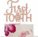 Zyozique First Tooth Cake Topper | Baby First Tooth Cake Decorations | Tooth Cake Topper - Pack Of 1 - Pink
