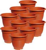 GreenLove New Gardening Big Size Gamla Pot Plastic For Terrace Garden & Balcony Planters Plant Container Set (Pack Of 10, Plastic)