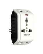 Anchor Universal Multi Plug Adaptor with Indicator (Pack of 2)