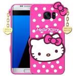 Lejaao Samsung Galaxy S7 Edge Hello Kitty Soft Pink Rubber Mobile Back Cover