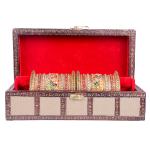 AMAR IMPEX Handicraft Jewellery Box, Wedding Box, Meenakari Wooden Box, Vanity Box. Jewellery, Bangle, Earrings, Necklace Vanity Box (Gold)