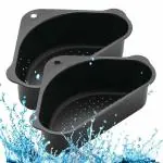 JYNXE Triangular Corner Sink Strainer Basket,Soap Box Sink Basket ( Black Sink Basket Pack Of 2)