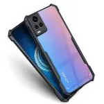 Fashionury Crystal Clear Back Cover for Vivo V20 | 360 Degree Protection | Transparent Back Cover Case for Vivo V20 Black Bumper