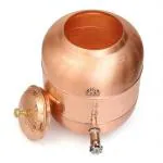 ROYALSTUFFS Copper Water Pot/Water Dispenser Matka with Hammered Design, for Storage & Serving Water (Volume-4 Liters)