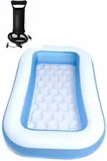 KIDS CLUB Orioles Multicolor Pvc Rectangular Pool With Air Balloon Pump, 5.5 Ft