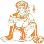 Asmi Collections 82 cm Saffron Color God Hanuman Wall sticker Self Adhesive Sticker (Pack of 1) | Wall Sticker | waterproof wall sticker