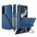 Star Craftune Nillkin Samsung Galaxy Z Fold 4 Case with S Pen Holder & Hinge Protection [Hidden Kickstand] [Slide Camera Cover] Cam Shield Pro Slim Protective Case for Galaxy Z Fold 4- Blue