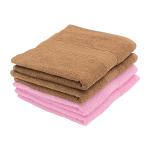 PatPug 100% Indian Ultra Soft Cotton 380 gsm Hand Towel Set of 4| 60 x 40 cm| Highly Absorbent Cotton Hand Towel| Quick Drying Towel for Gym, Swimming, Sports & Yoga ( Coffee Brown and Sweet Pink)