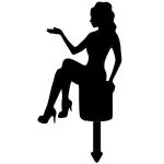 Ubuntu - Sitting Girl Cake Topper - Material MDF Wood - 6in Height - Matte Black - SS9 - Pack of 1