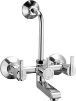 WATERMAN Magic Brass Wall Mixer 2 in 1 With 250mm Long Adjustable L Bend Pipe For Bathroom