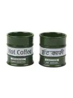 EK DO DHAI BARREL GREEN CHAI GLASS SET OF 2