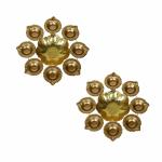 Decor Art Golden Iron Art Moradabad 12 Inches Urli Bowl (Pack Of 2)