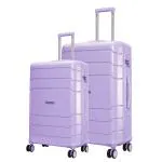 NASHER MILES Lisbon HardSided Polypropylene Luggage Set of 2 Pastel Purple Trolley Bags (55 & 65 Cm) 